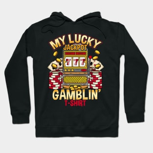 Vintage Slot Machine print Poker Casino Gambling Hoodie